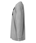 Carbon Grey men's heavyweight long sleeve tee, left view – ZIPZAPPA