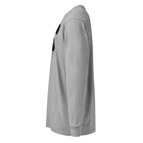 Carbon Grey men's heavyweight long sleeve tee, left view – ZIPZAPPA