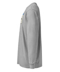 Carbon Grey men's heavyweight long sleeve tee, left side view – ZIPZAPPA