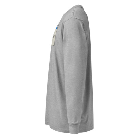 Carbon Grey men's heavyweight long sleeve tee, left side view – ZIPZAPPA