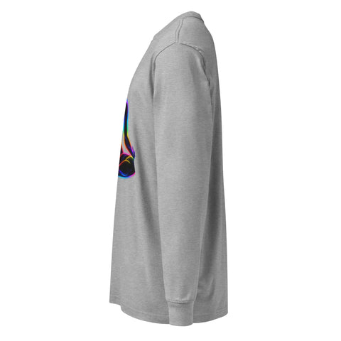 Carbon Grey men's heavyweight long sleeve tee, left side view – ZIPZAPPA