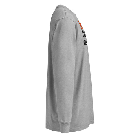 Carbon Grey men's heavyweight long sleeve tee, right view – ZIPZAPPA