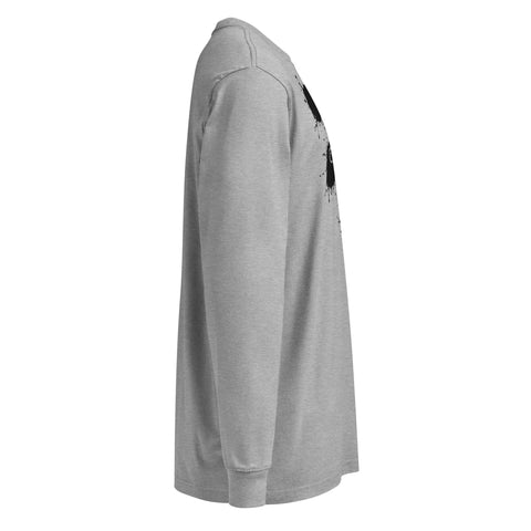 Carbon Grey men's heavyweight long sleeve tee, right view – ZIPZAPPA