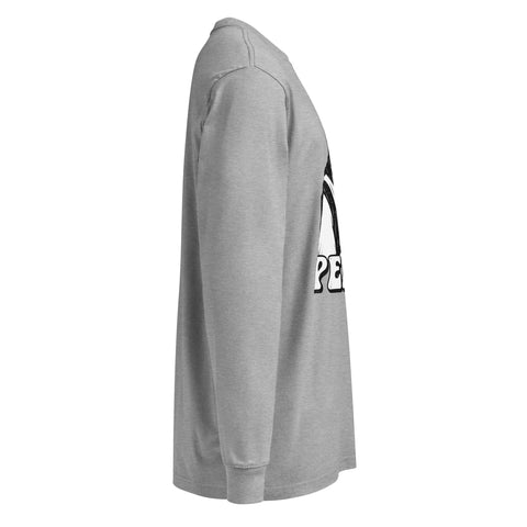 Carbon Grey men's heavyweight long sleeve tee, right side view – ZIPZAPPA