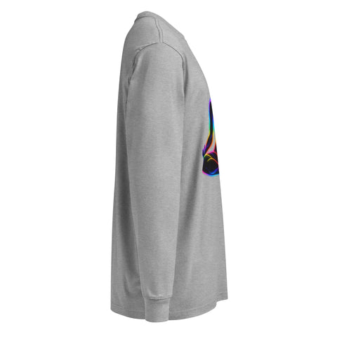 Carbon Grey men's heavyweight long sleeve tee, right side view – ZIPZAPPA