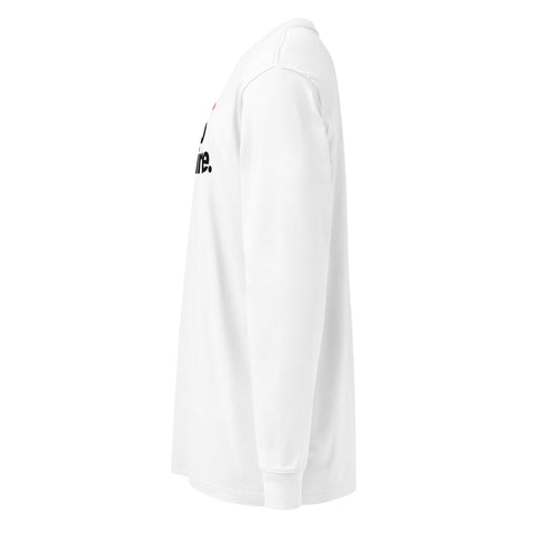 White men's heavyweight long sleeve tee, left view – ZIPZAPPA