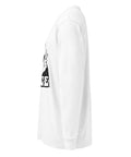 White men's heavyweight long sleeve tee, left side view – ZIPZAPPA