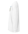 White men's heavyweight long sleeve tee, left side view – ZIPZAPPA
