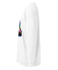 White men's heavyweight long sleeve tee, left side view – ZIPZAPPA
