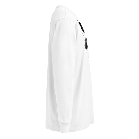White men's heavyweight long sleeve tee, right view – ZIPZAPPA