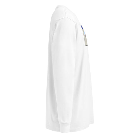 White men's heavyweight long sleeve tee, right side view – ZIPZAPPA
