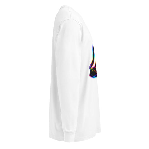 White men's heavyweight long sleeve tee, right side view – ZIPZAPPA