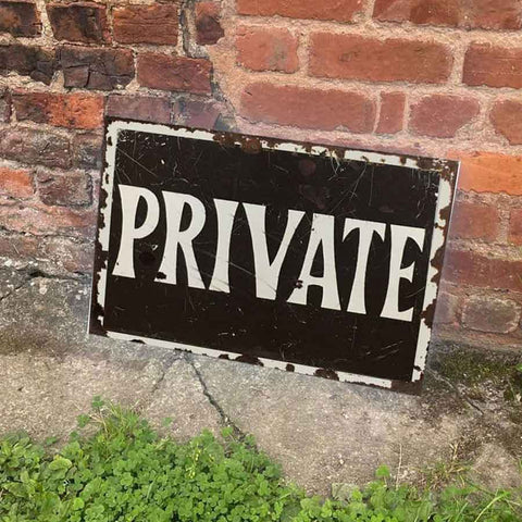 Metal Private Sign - Wall Signage