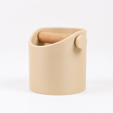 Minimalist Espresso Knock Box with Oak Bar