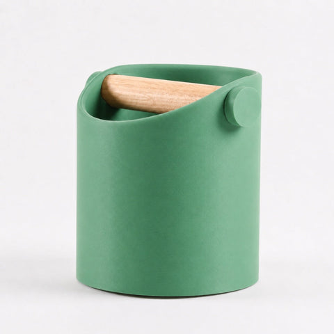 Minimalist Espresso Knock Box with Oak Bar