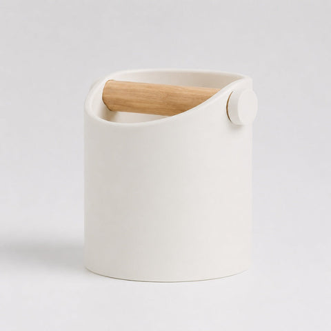 Minimalist Espresso Knock Box with Oak Bar