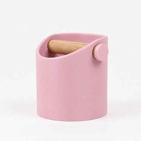 Minimalist Espresso Knock Box with Oak Bar