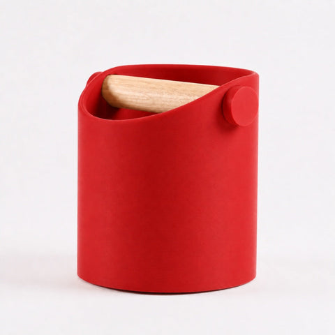 Minimalist Espresso Knock Box with Oak Bar