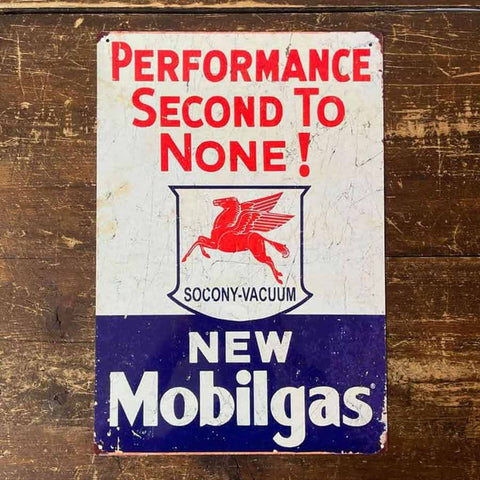 Mobilgas Motor Oil Metal Advertising Sign