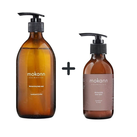 Sandelholz &amp; Amber Körperpflegeset: Waschgel 500 g + Lotion 200 ml