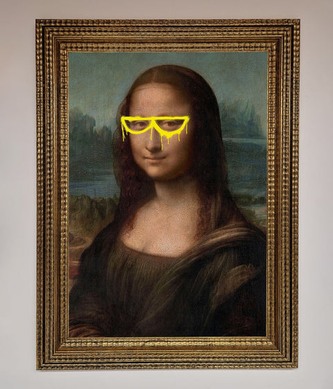 Mona Lisa Glasses Framed Print