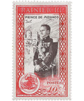 Monaco Stamp 1950 10 Monegasque centime Prince Rainier III (1923 - 2005), in dress uniform