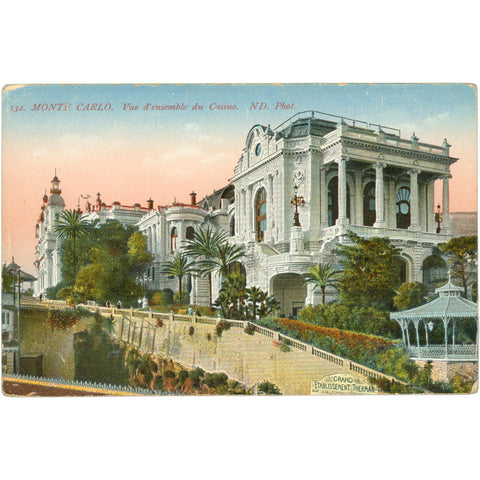 Monte Carlo, Monaco – Vue d’Ensemble du Casino – Postcard Early 20th Century