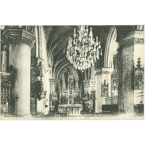 Montreuil - sur - Mer, France – Intérieur de l’Église Saint - Saulve – Postcard
