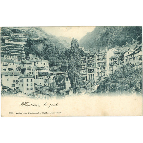Montreux, Switzerland - Le Pont Postcard Early 20th Century