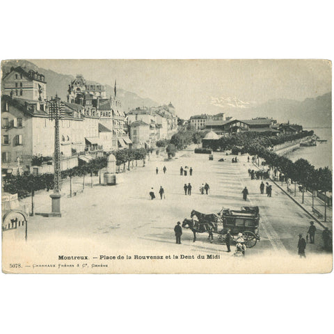 Montreux, Switzerland – Place de la Rouvenaz and the Dent du Midi – Postcard