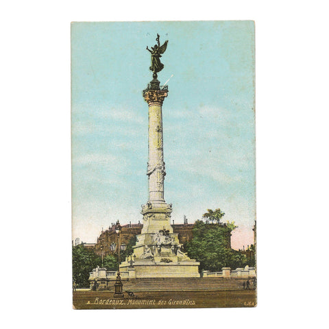 Monument des Girondins, Bordeaux France Vintage Postcard