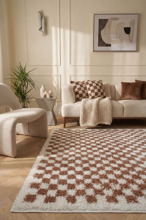 Moodi Shaggy Terra Pixelate Rug