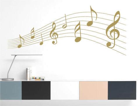 Wandtattoo mit Musiknoten – Musikalische Wanddekoration fürs Studio