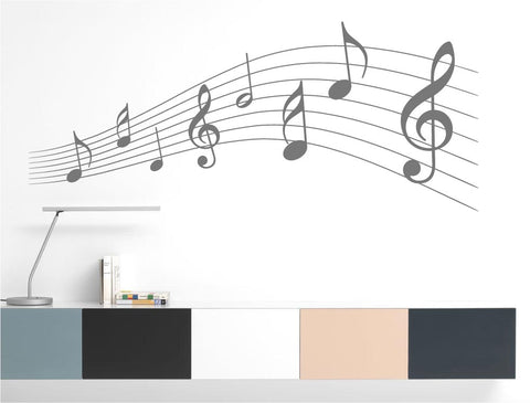 Wandtattoo mit Musiknoten – Musikalische Wanddekoration fürs Studio