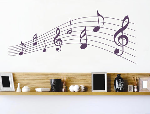 Wandtattoo mit Musiknoten – Musikalische Wanddekoration fürs Studio