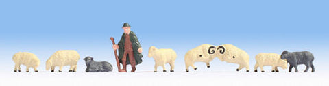 Shepard with Sheep (8) - Terrarium Figures - 18210