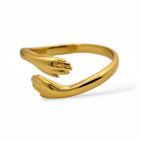Ameya Verstellbarer „Hug Ring“ aus 18 Karat vergoldetem Sterlingsilber – Zeitloser Schmuck