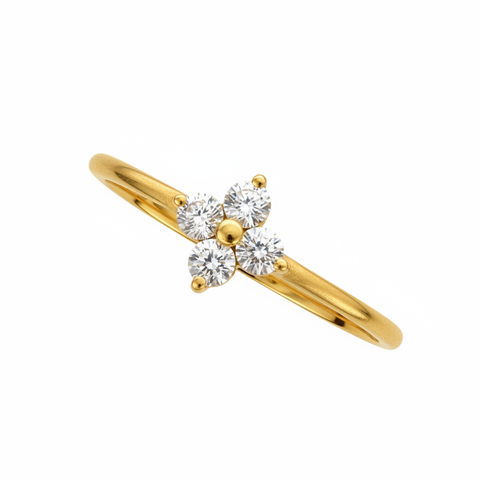 Bague Ameya en argent sterling 925, trèfle à quatre feuilles, design minimaliste de style coréen, délicate bague en cristal