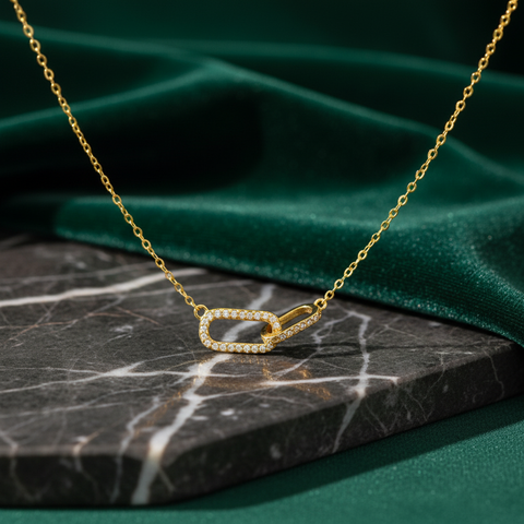 Ameya 18 Karat vergoldete Halskette mit ewigem Gliedergeflecht