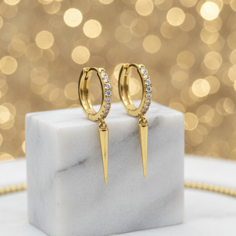 Boucles d'oreilles créoles Ameya plaquées or 18 carats - Argent sterling 925