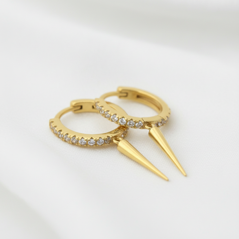 Boucles d'oreilles créoles Ameya plaquées or 18 carats - Argent sterling 925