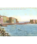 Naples, Italy – Via Partenope e Castel dell’Ovo – Postcard Early 20Th Century