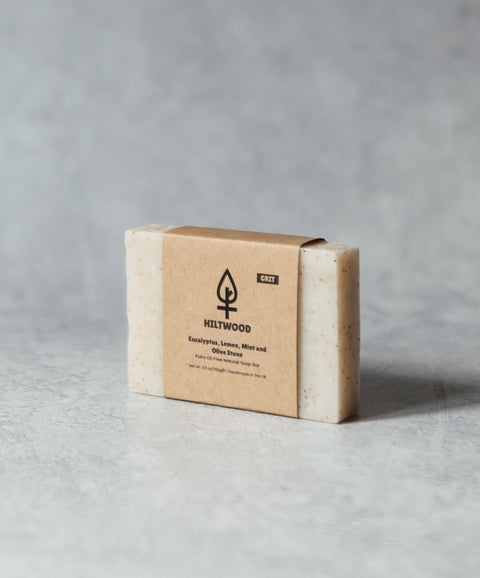 Eucalyptus Lemon Mint and Olive Stone Natural Soap Bar (With Grit)