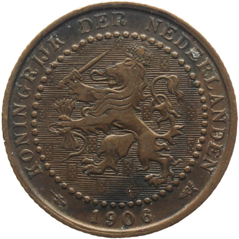 Netherlands Coin 1906 One Cent Wilhelmina