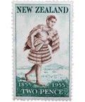 New Zealand 1955 2 d - New Zealand Penny Postage Stamp Maori Postman