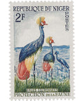 Niger Stamp 1960 2 West African CFA franc Black Crowned Crane (Balearica pavonina)