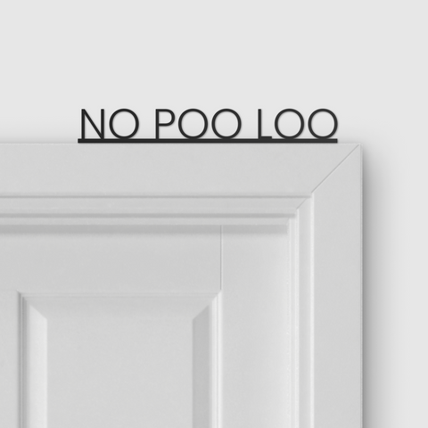 NO POO LOO door topper and door tag