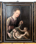 Nordeuropäische Schule (XVI - XVII) - Madonna mit Jesus und Johannes
