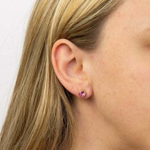 Ohrringe mit Geburtsstein für Oktober, gelbvergoldet, mit Swarovski-Kristall E1546