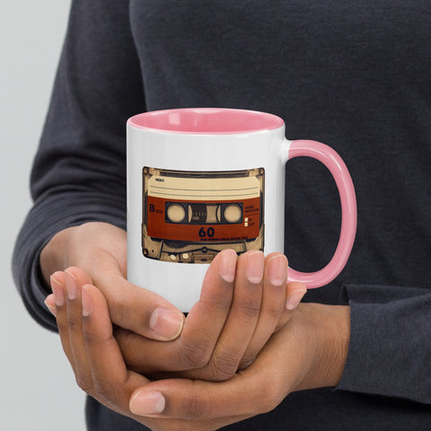 Old Compact Cassette Mug with Color Inside